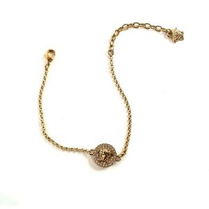 Versace Gold Medusa Bracelet with Clear Rhinestones – NWT